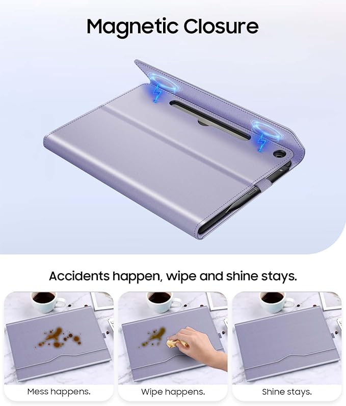 Fintie Protective Case for Microsoft Surface Pro 12 Inch (2025) Multi-Angle Viewing Portfolio Business TPU Back Cover with Pocket &amp Stylus Holder Compatible with Type Cover Keyboard (Lilac Purpl