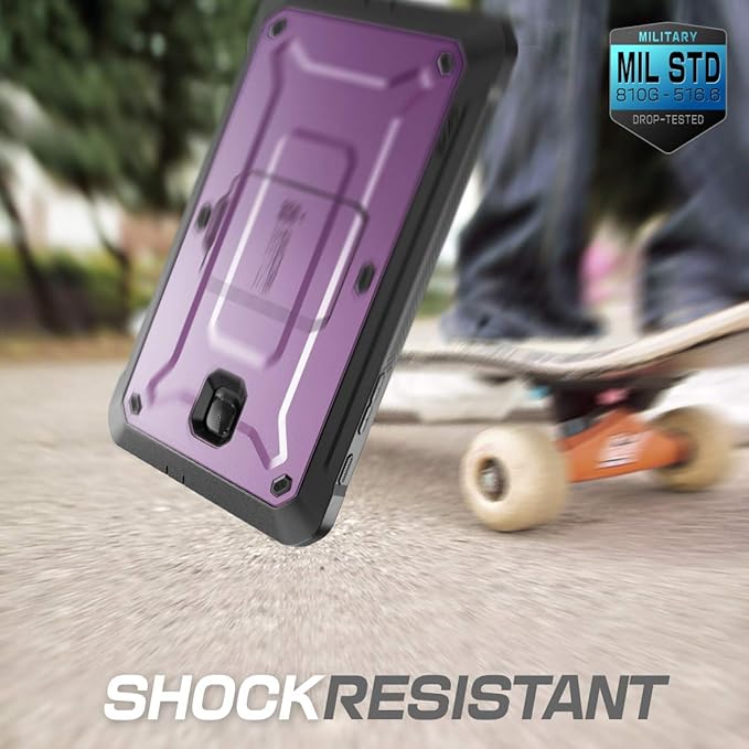 SUPCASE Unicorn Beetle Pro Series Case Designed for Samsung Galaxy Tab A 8.0 SM-T387 (2018) with Built-in Screen Protector &amp Kickstand Full-Body Rugged Hybrid Protective Case (Metallic Purple)