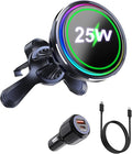 Qi2.2 25W Car Mount Charger for MagSafe Wireless Car Charger Magnetic Phone Holder Mount with Cooling Fan Stable Fast Charger for iPhone 17-12 Series/Galaxy S26 Ultra (Includes 65W Adapter)