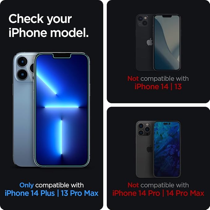 Spigen Tempered Glass Screen Protector [Glas.tR EZ FIT - Privacy] designed for iPhone 14 Plus/iPhone 13 Pro Max [2 Pack]