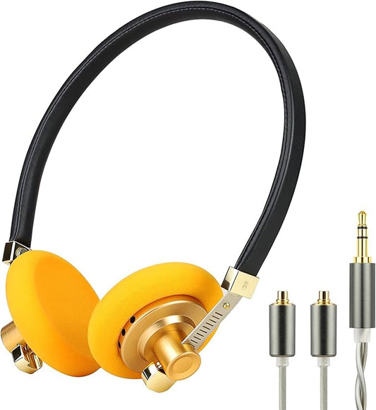okcsc G40 Vintage Open-Back Headphones 90s Y2K Aesthetic with 40mm Driver Interchangeable Sponge Ear Pads Adjustable Stainless Steel Headband Portable Storage Bag for Trendsetters 3.5mm