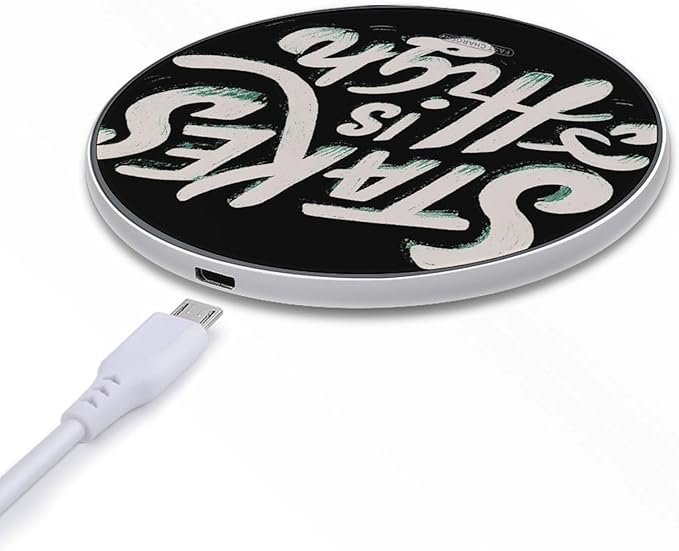 Stakes is High Phone Charger Magnetic Charging Pad Anti-Slip with USB Cable