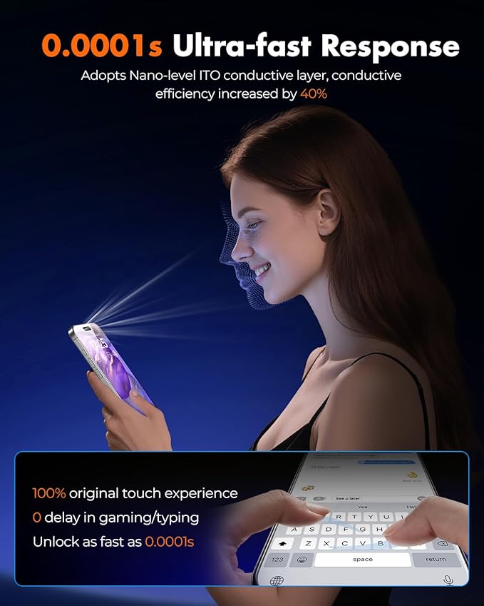 UNBREAKcable iPhone 16 Screen Protector [3-Pack] Tempered Glass with Auto-Align Tech for Easy Install 9H+ Hardness Anti-Fingerprint Ultra-Clear Full-Coverage Protection 6.1-Inch