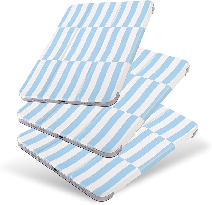 case for ipad 11th Generation11 Inch 2025 (A16 Chip) &amp 10th Gen 10.9 Inch 2022 - Slim Scratch-Resistant Hard PC Translucent Back Shell Smart Cover Wake/Sleep FunctionBlue Irregular Stripes