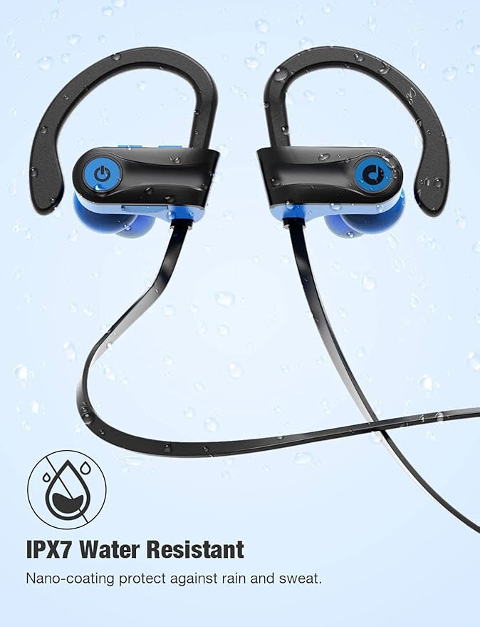 Bluetooth Headphones Otium Wireless Sports Earbuds Waterproof IPX7 w/Mic HD Stereo in-Ear Earphones Case Fast Pairing Gym Running Workout 10 Hrs Battery Noise Cancelling Headsets