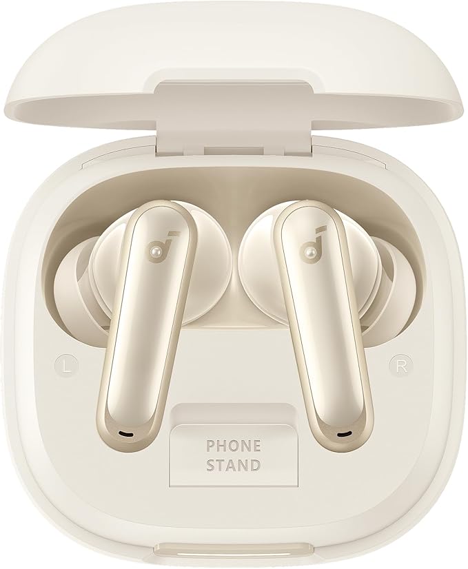 Soundcore P40i by Anker Noise Cancelling Wireless Earbuds Adaptive Noise Cancelling to Environments Heavy Bass 60H Playtime 2-in-1 Case and Phone Stand IPX5 Wireless Charging Bluetooth 5.3