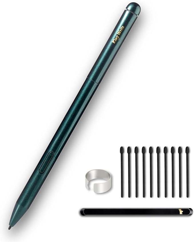 MR05 EMR Stylus for Kindle Scribe/Remarkable 2 with Digital Eraser 4096 Pressure Sensitivity Palm Rejection Digital Pen for EMR Devices/Tablet with 10 Tips-Green