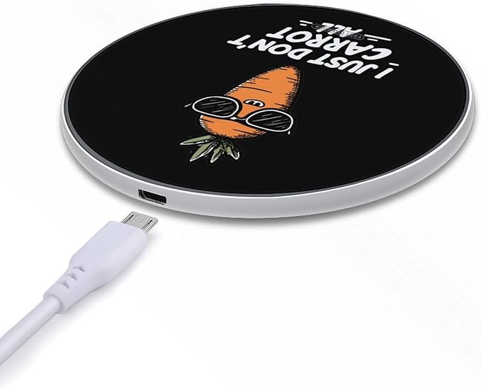 Funny Carrot Fast Portable Charger 10W Funny Graphic Phone Charging Pad with USB Cable