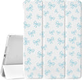 Idocolors Cute Bowknot Pad Case for 13 Inch iPad Air(2024) Clear TPU Smart Stand Back Cover with Pencil Holder Auto Wake/Sleep Foldable Shockproof Protective Case