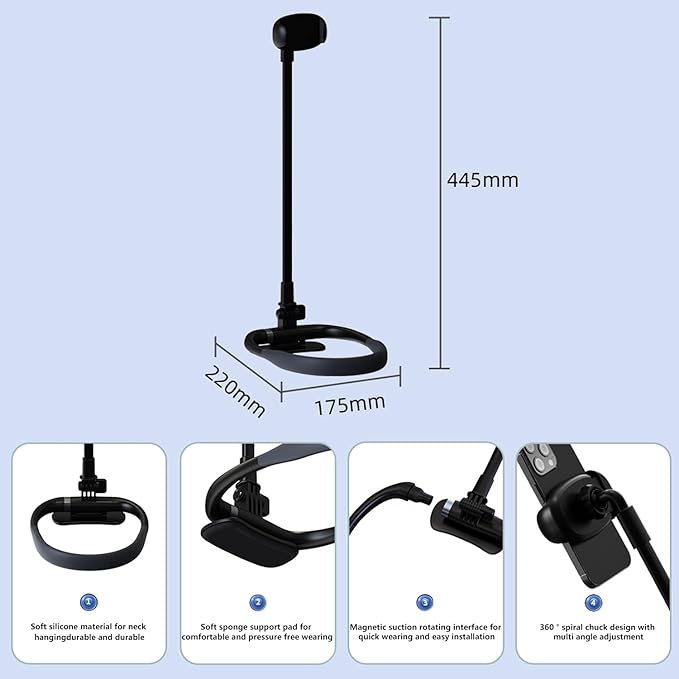 Chapter Seven Neck Phone Holder for RecordingUpgrade Gooseneck Cell Phone StandFlexible Lazy Bracket DIY 360 Degree Free Rotating for Multiple Functions