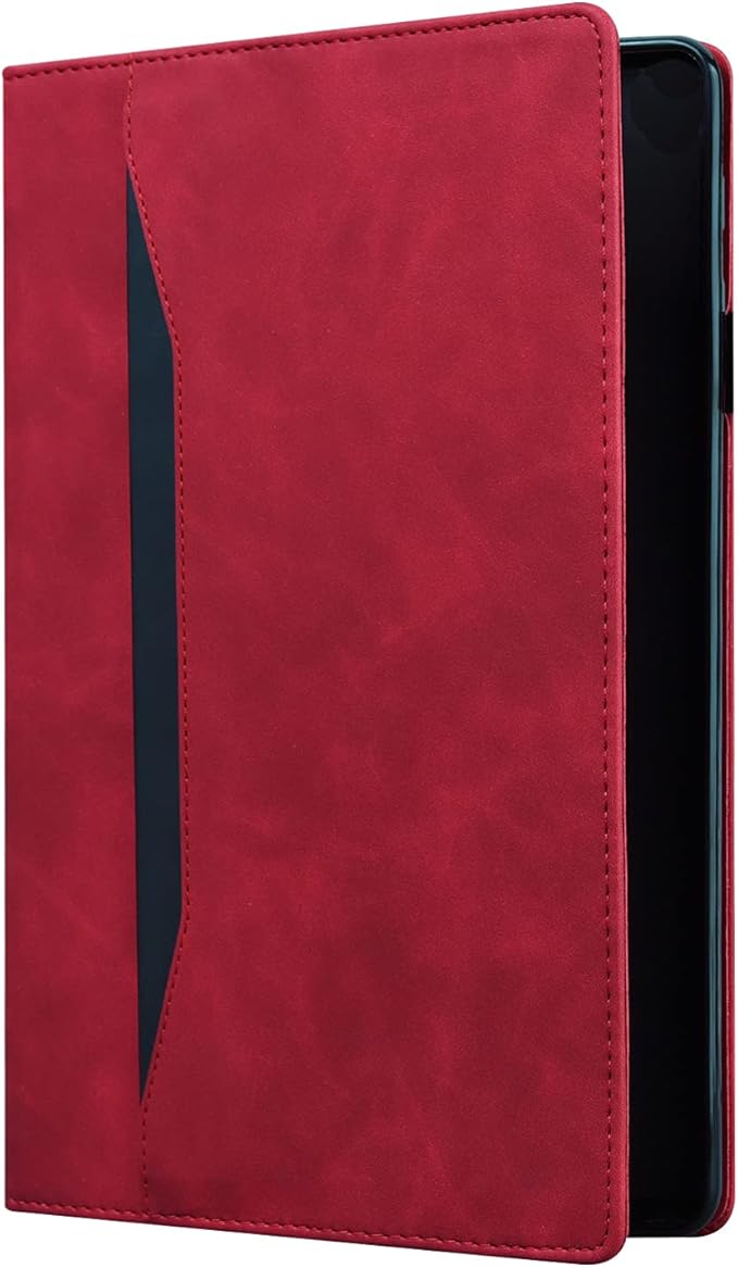 Case for Samsung Galaxy Tab S10 FE+/S10 FE Plus 13.1 Inch 2025 Model (SM-X620/SM-X626B) with Pencil Holder/Pocket/Card Slots Folio Stand PU Leather TPU Back Shockproof Wallet Cover Red