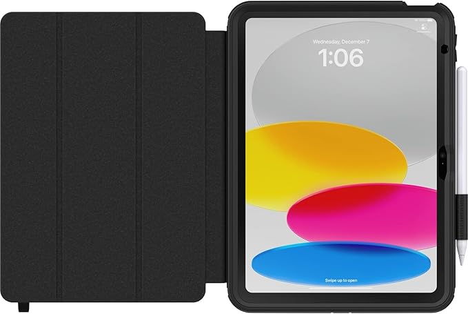 OtterBox Defender Series for Business (Screenless Edition) W/Folio for iPad 10th Gen (ONLY) - Black (Non-Retail Packaging)
