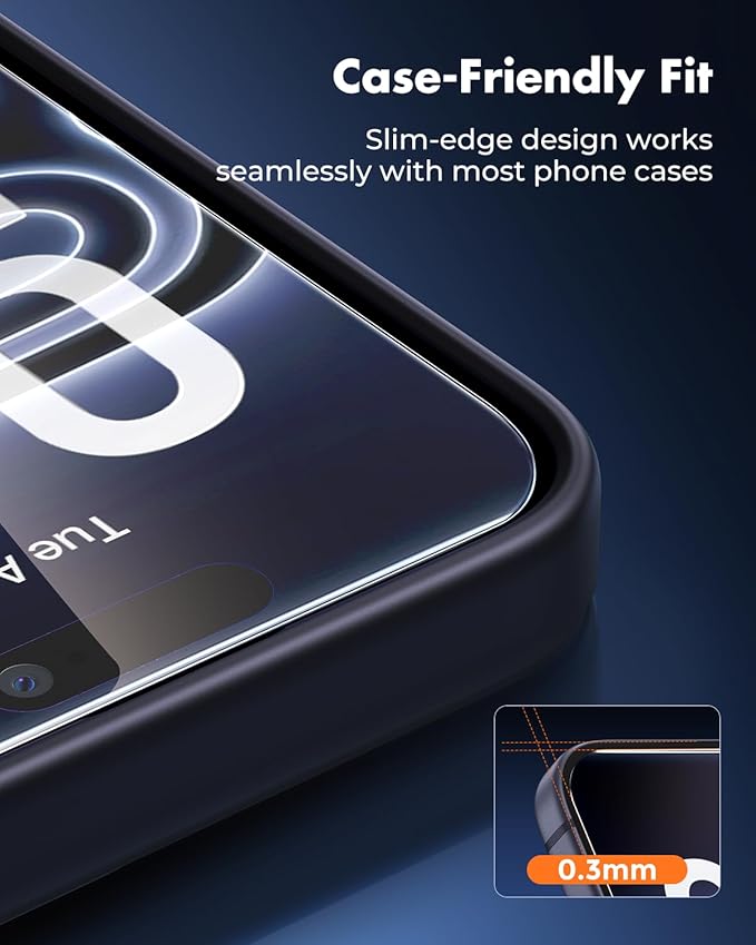 UNBREAKcable iPhone 17 Pro Max Screen Protector 3-Pack with Camera Protection | 9H Hardness | HD Clarity | Anti-Fingerprint | Case Friendly | 6.9 Inch | 3 Tempered Glass + 3 Camera Lens Protectors