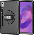 ZenRich Rugged Case for Lenovo Idea Tab Pro 12.7inchHeavy Duty Shockproof Protective Case w/ [360 Rotating Kickstand] [Hand Strap][Shoulder Belt] for Lenovo Idea Tab Pro 2025 Release Black