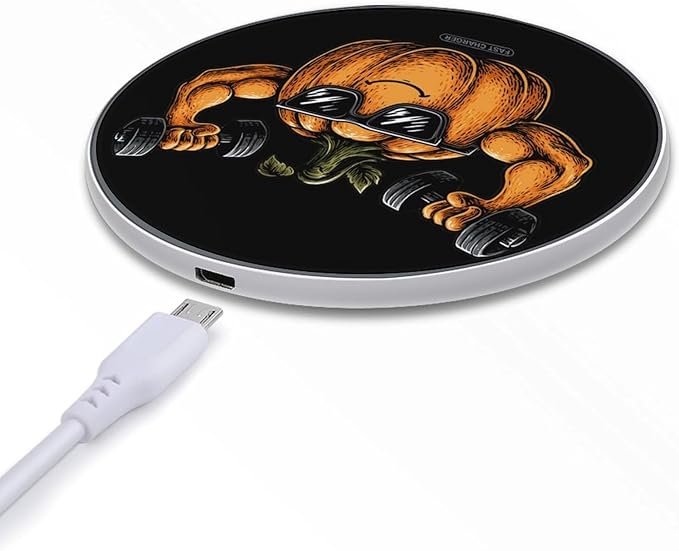 Power Pumpkin Weightlifting Phone Charger Magnetic Charging Pad Anti-Slip with USB Cable