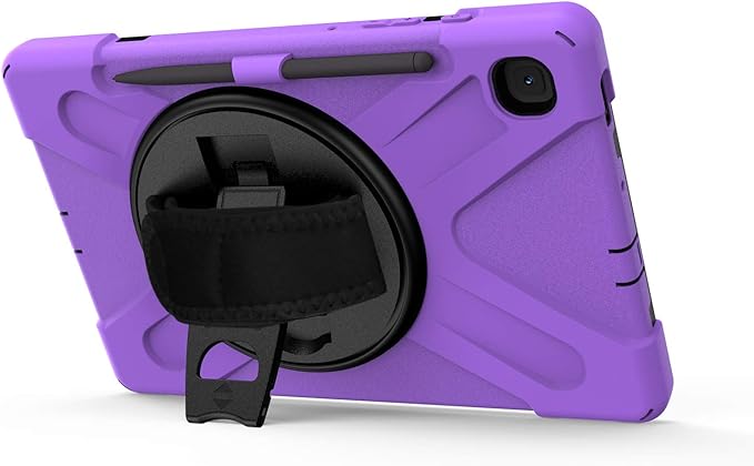 KIQ Shield Series Galaxy S6 Lite Case Heavy Duty Tablet Shockproof Rugged Tab S6 Lite Cover W/Stand Shoulder Strap for Samsung Galaxy Tab S6 Lite 10.4 Inch 2022/2020 P610/P613/P615/P619 - Purple