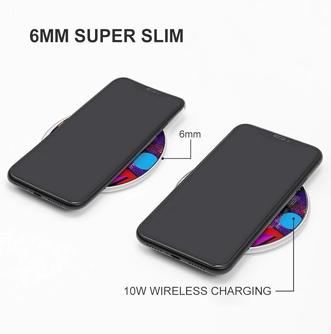 80s Triangles Circles Fast Portable Charger 10W Funny Graphic Phone Charging Pad with USB Cable