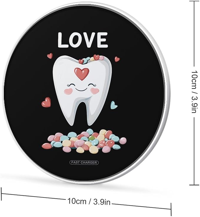 Love Teeth and Candy Wireless Charger Anti-Slip Wireless Charging Pad Slim Charger Mat for Men Women