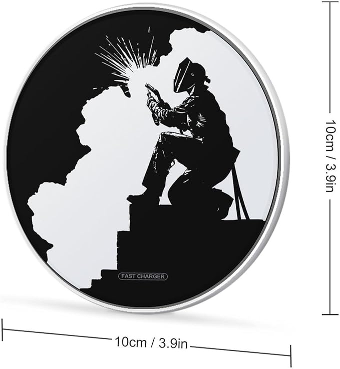 Welder Welding Fast Portable Charger 10W Funny Graphic Phone Charging Pad with USB Cable