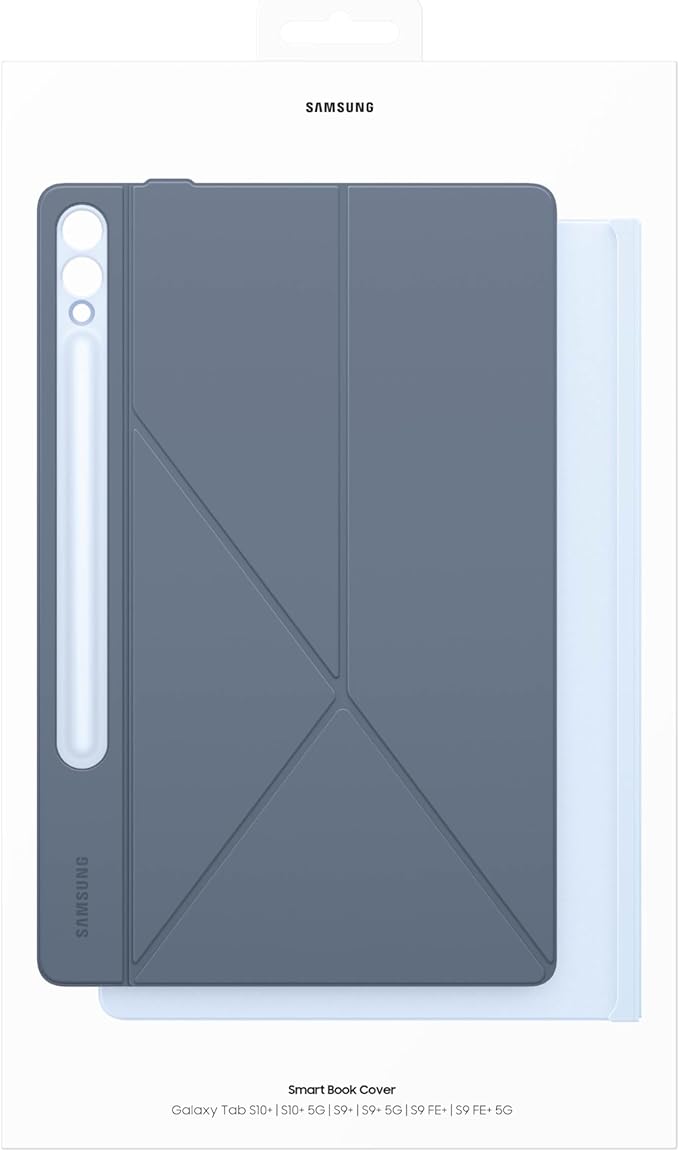 SAMSUNG Galaxy S10+ | Tab S9+ | S9FE+ Smart Book Cover Tablet Protection Case Portrait and Landscape Modes Detachable Platform Auto Screen On/Off US Version Blue