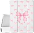JOYLAND for iPad 10th Generation Case 10.9 inch 2022/iPad (A16) 11th Gen 11 Inch 2025 with Pencil Holder-Auto Wake/SleepPink Bow Pattern Anti-Scratch Shockproof Premium Folio Stand CaseWhite