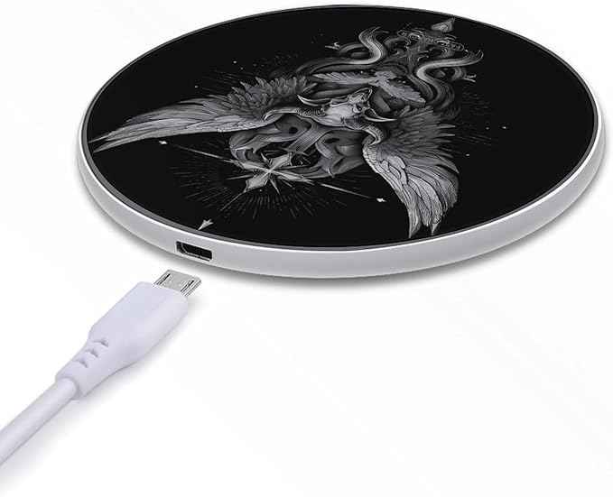 Baphomet Wing Inspired Phone Charger Magnetic Charging Pad Anti-Slip with USB Cable