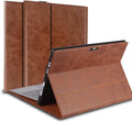 for Microsoft Surface Pro X and Pro Plus+ 13 inch Case 2019/2020/2021/2024 Genuine Leather Cover Protective Shell Compatible with Type Cover Keyboard and Pencil Holder.Brown