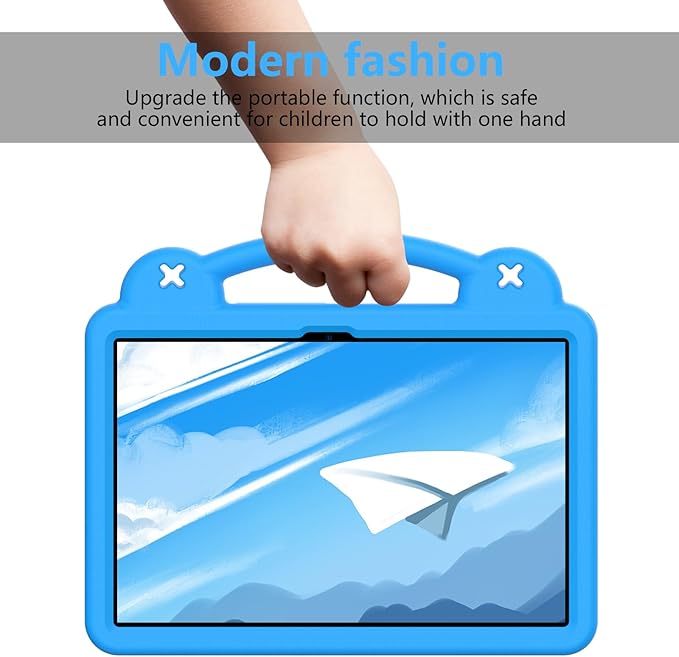 Compatible with Xiaomi Redmi Pad Pro 12.1 2024 Tablet Case Kids Friendly Universal Lightweight Shockproof Protective Case with Shoulder Strap &amp Stand Handle Sky Blue