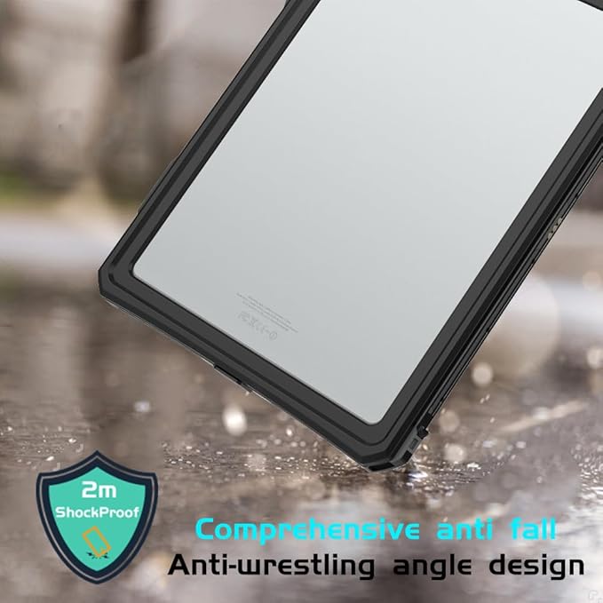 Compatible with iPad 9th/8th/7th Generation 10.2'' IP68 Waterproof Case A2602 A2603 A2604 w/Pencil Holder Kickstand Lanyard Shock-ProofFull-Sealing Cover Compatible with Magic Keyboard