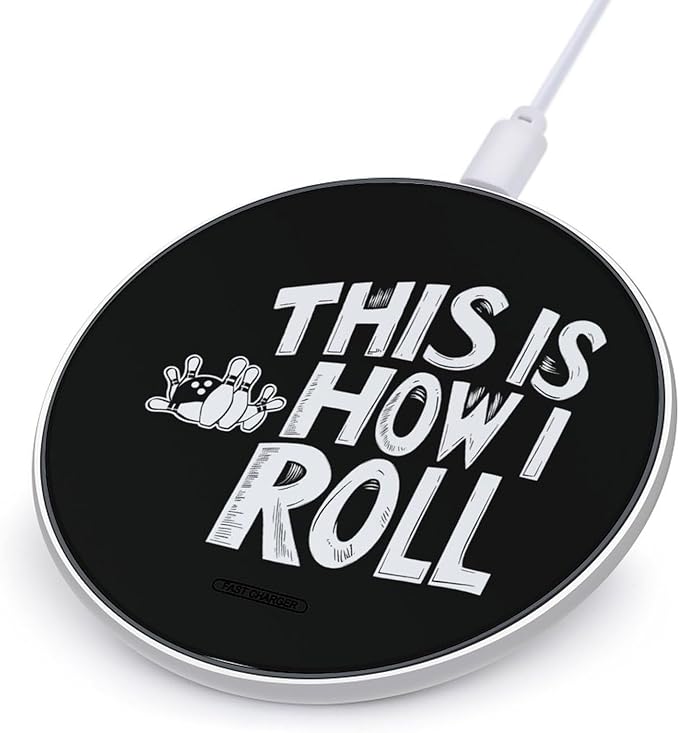 Bowling This is How I Roll Phone Charger Magnetic Charging Pad Anti-Slip with USB Cable