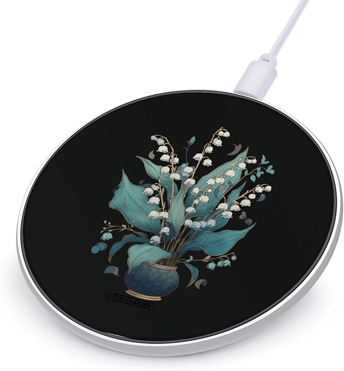 Lilies of The Valley Fast Portable Charger 10W Funny Graphic Phone Charging Pad with USB Cable
