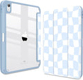 CISSOOK Case for New iPad 11 Inch 2025 (A16) / 10.9 inch iPad 10th Generation 2022 with Apple Pencil Holder Auto Wake/Sleep Light Blue Checkerboard