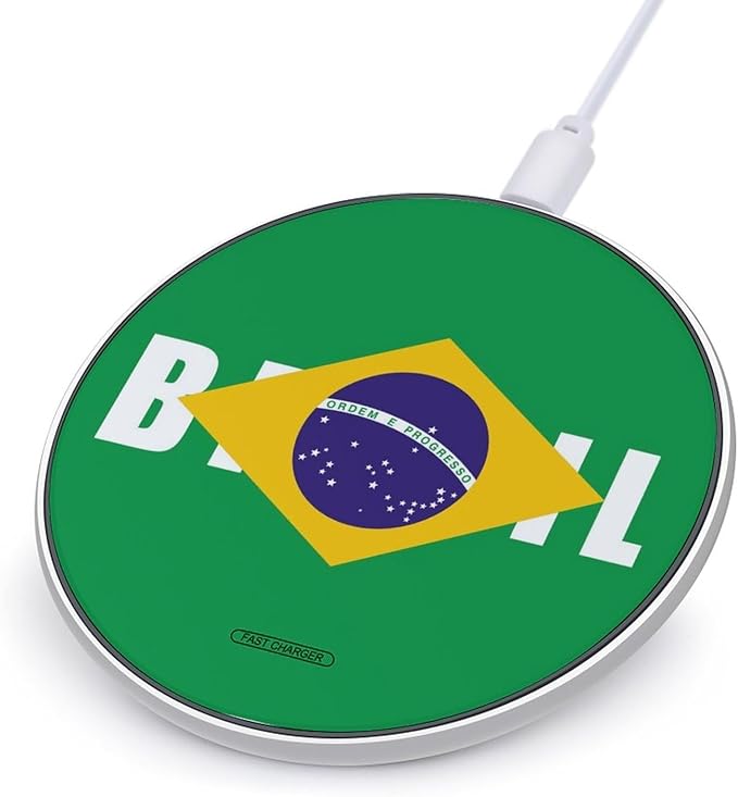 Brazil Brazilian Flag Phone Charger Magnetic Charging Pad Anti-Slip with USB Cable