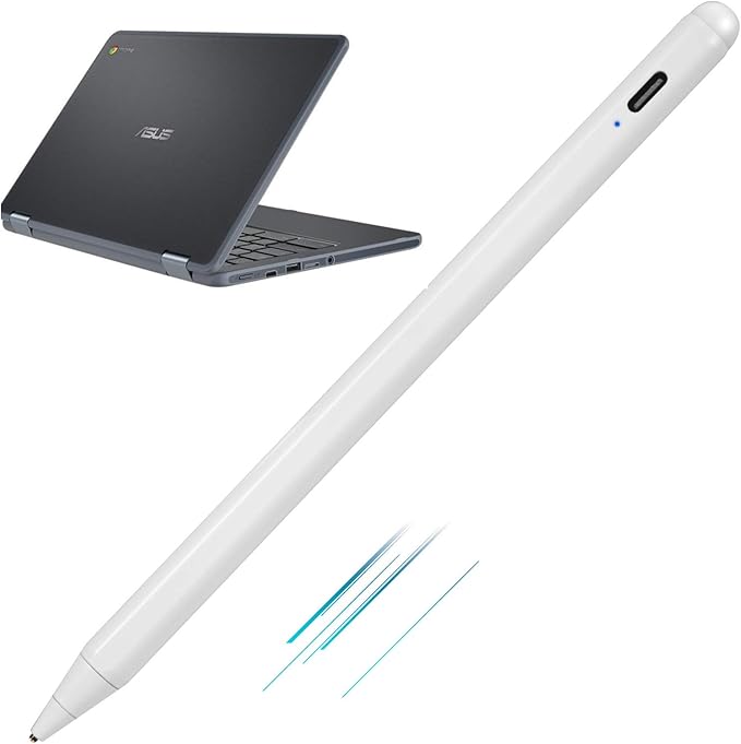 Chromebook Flip 2-in-1 Touchscreen Laptop Stylus Pen Active Pen Digital Capacitive Stylus for ASUS Chromebook Flip 2-in-1 Laptop Stylus with Ultra Fine TipTouch-Control and RechargeableWhite