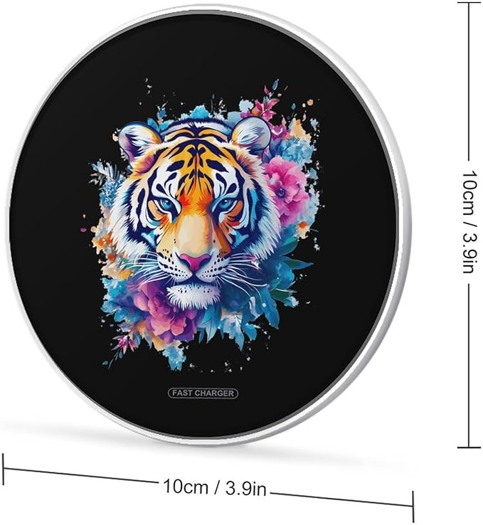 Tiger Print Wireless Charger Anti-Slip Wireless Charging Pad Slim Charger Mat for Men Women