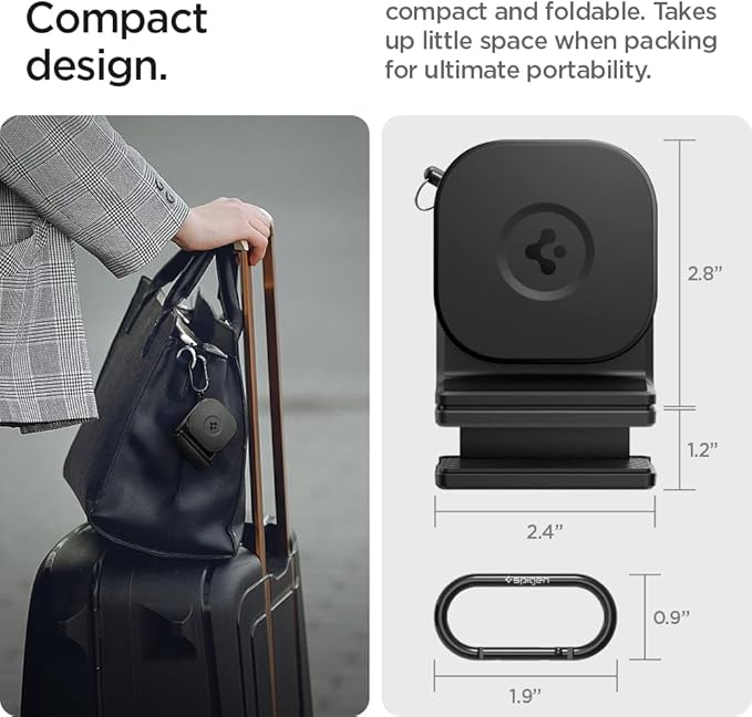 Spigen Airplane Phone Holder MagSafe Phone Mount Travel Essentials and in-Flight Airplane Phone Mount - for iPhones &amp Galaxy Phones with MagSafe Cases &amp Pixel Phones with Pixelsnap