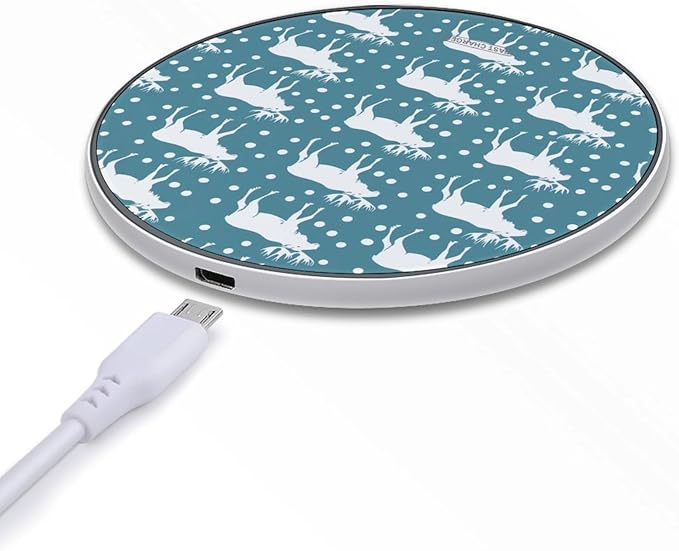 Deer Moose Wireless Charger Anti-Slip Wireless Charging Pad Slim Charger Mat for Men Women