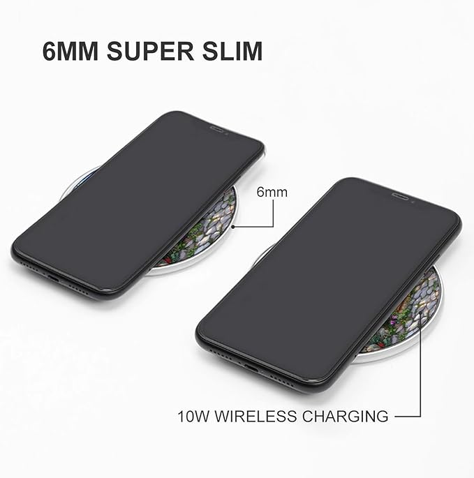 Beach House Wireless Charger Anti-Slip Wireless Charging Pad Slim Charger Mat for Men Women