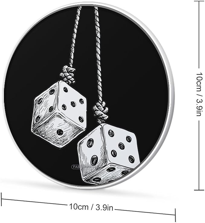 Two Dice Hanging on A Rope Phone Charger Magnetic Charging Pad Anti-Slip with USB Cable