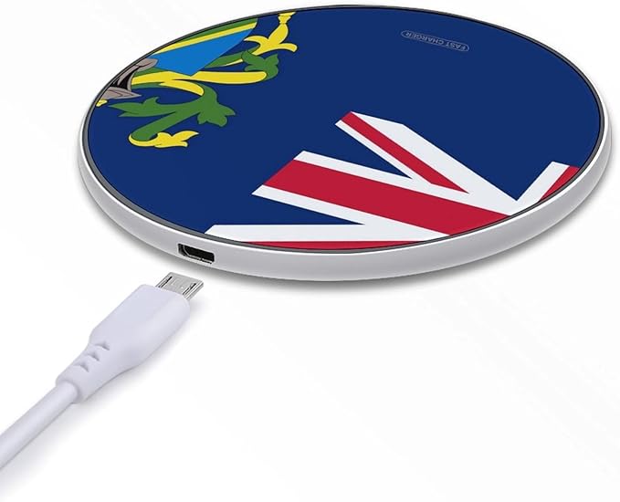Flag of The Pitcairn Islands Fast Portable Charger 10W Funny Graphic Phone Charging Pad with USB Cable
