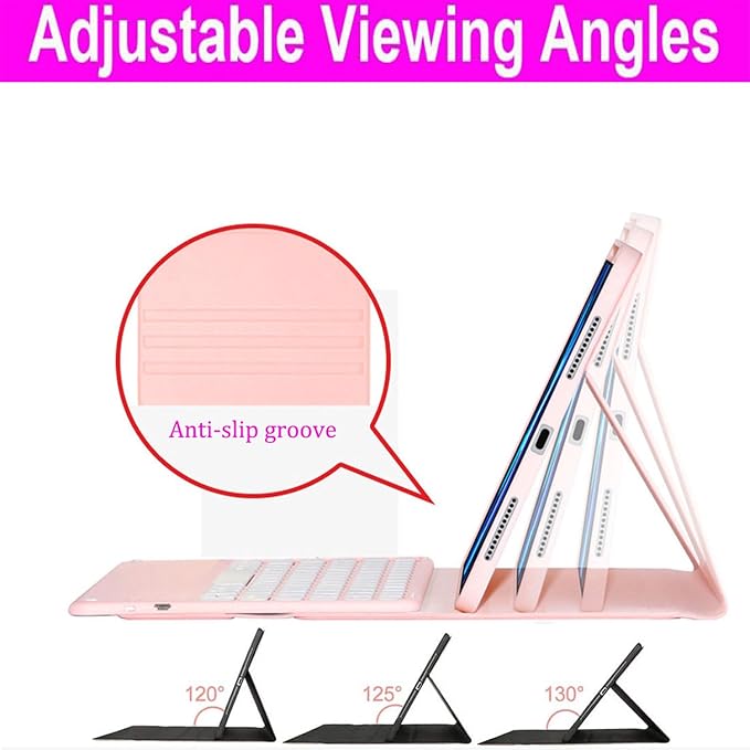 Keyboard Case for Samsung Galaxy Tab S10 FE / S10 Lite 10.9 Inch S9 FE Smart Backlit Keyboard case with Pen Holder for Tab S9 S8 S7 11 Purple