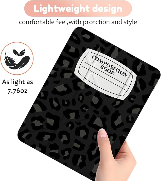 Notebook Black Gray Leopard