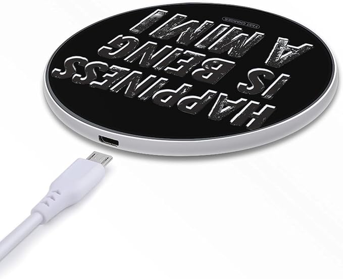Happiness is Being A Mimi Phone Charger Magnetic Charging Pad Anti-Slip with USB Cable