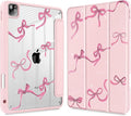May Chen for iPad Pro 11 inch M2 4th Generation 2022 iPad Pro 11 3rd/2nd/1st Gen Case with Transparent Shockproof Back Cover [Built-in Pencil Holder Auto Sleep/Wake Bows Pink