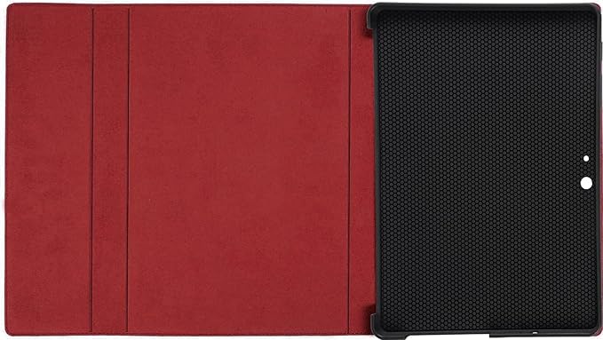 for Microsoft Surface Pro X and Pro Plus+ 13 inch Case 2019/2020/2021/2024 Genuine Leather Cover Protective Shell Compatible with Type Cover Keyboard and Pencil Holder.Red