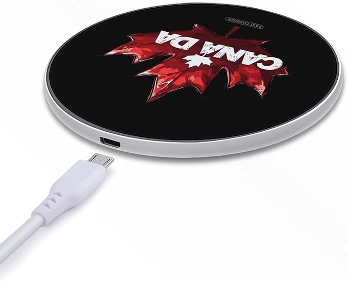 Canada Leaves Wireless Charger Anti-Slip Wireless Charging Pad Slim Charger Mat for Men Women