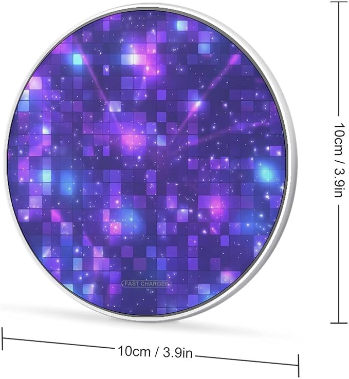 Disco Ball Sparkling Pattern Fast Portable Charger 10W Funny Graphic Phone Charging Pad with USB Cable