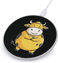 Cartoon Cow Fast Portable Charger 10W Funny Graphic Phone Charging Pad with USB Cable