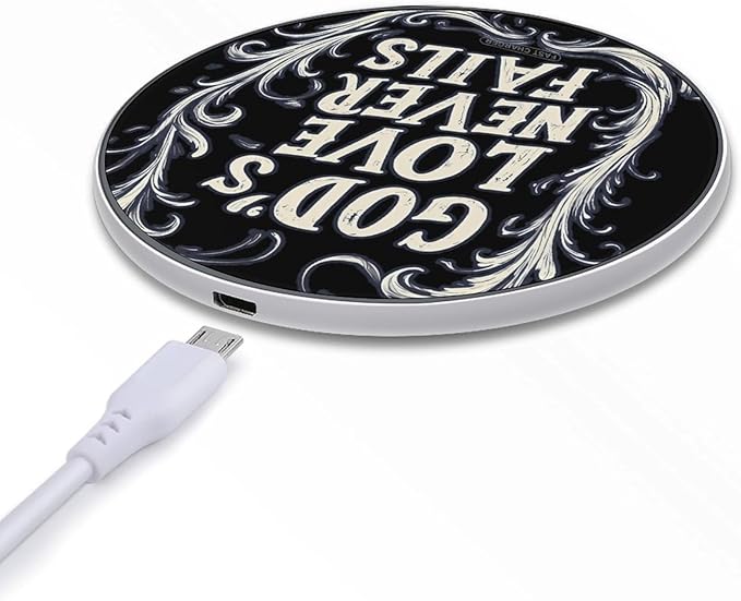 God's Love Never Fails Phone Charger Magnetic Charging Pad Anti-Slip with USB Cable