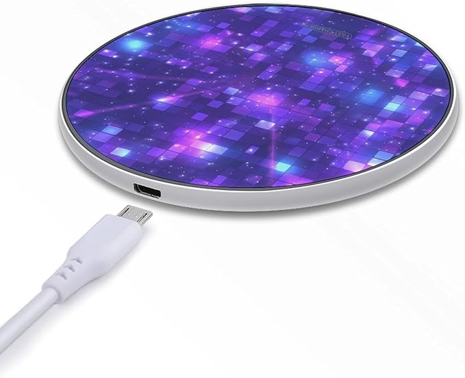 Disco Ball Sparkling Pattern Fast Portable Charger 10W Funny Graphic Phone Charging Pad with USB Cable